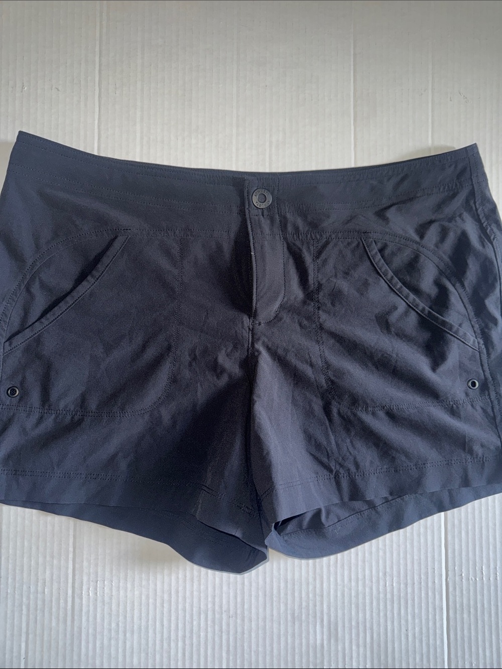 Athleta Charcoal Gray High-Waist Workout Shorts